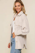 ....Brushed Waffle Knit Shacket
