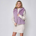 Solid Faux Fur Hooded Vest
