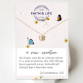 A New Creation 14k Gold Butterfly Inspirational Christian Ne