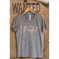 Give Thanks Mineral Wash Vintage  Graphic  Tee