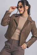 .1121 Faux Leather Moto Jacket w/ Asymmetrical Zip Up SI-29109
