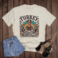 Thanksgiving Turkey and Touchdowns Graphic Tee