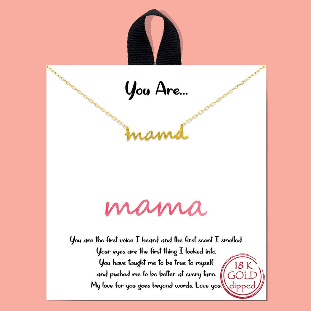 Gold-Dipped Mama Script Necklace