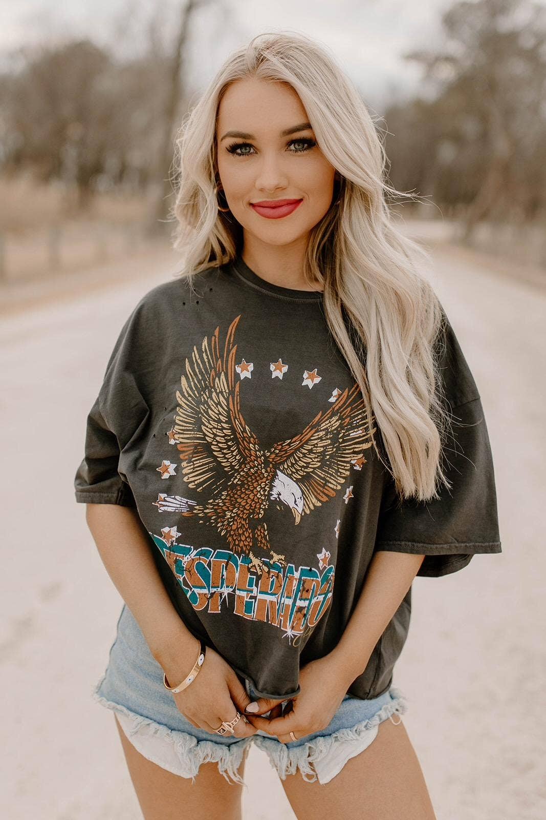 Desperado Oversized 80's Cropped T Shirt.Jpg
