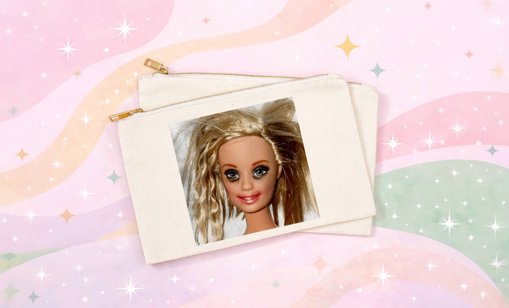 Messy Hair Doll Cosmetic Bag | Funny Makeup Bag, Funny Meme