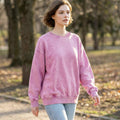 `.Washed Fleece Oversized Pullover