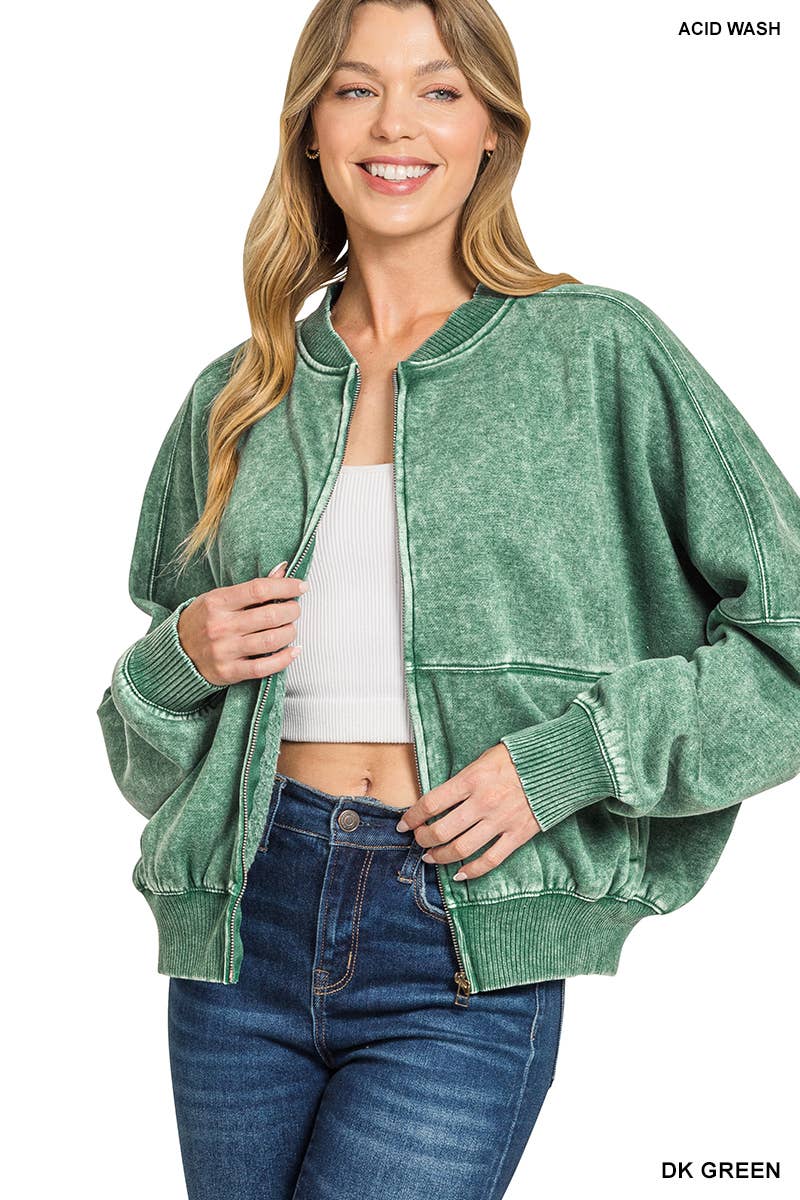 .....0710 Acid Washed Fleece Jacket SI-28267