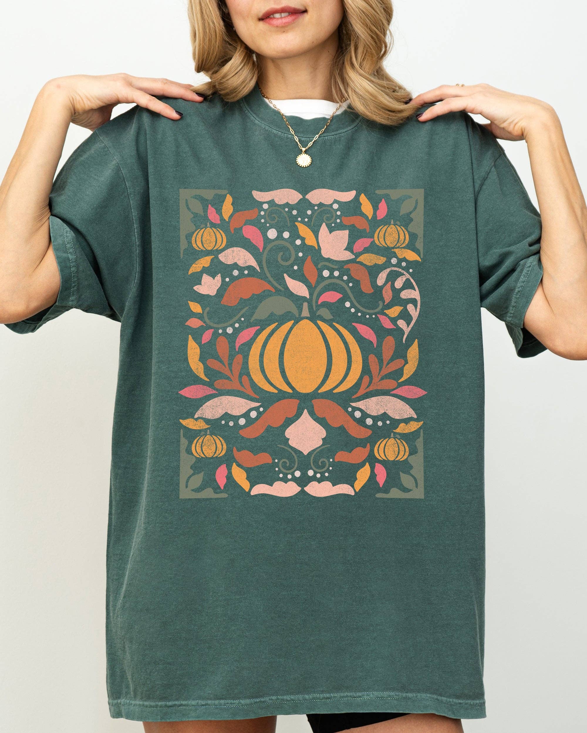 Autumn Folk Art Pumpkins, Thanksgiving, Fall Halloween Shirt