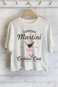 Espresso Martini Ribbon Bow Cocktail Club Graphic Long Crop
