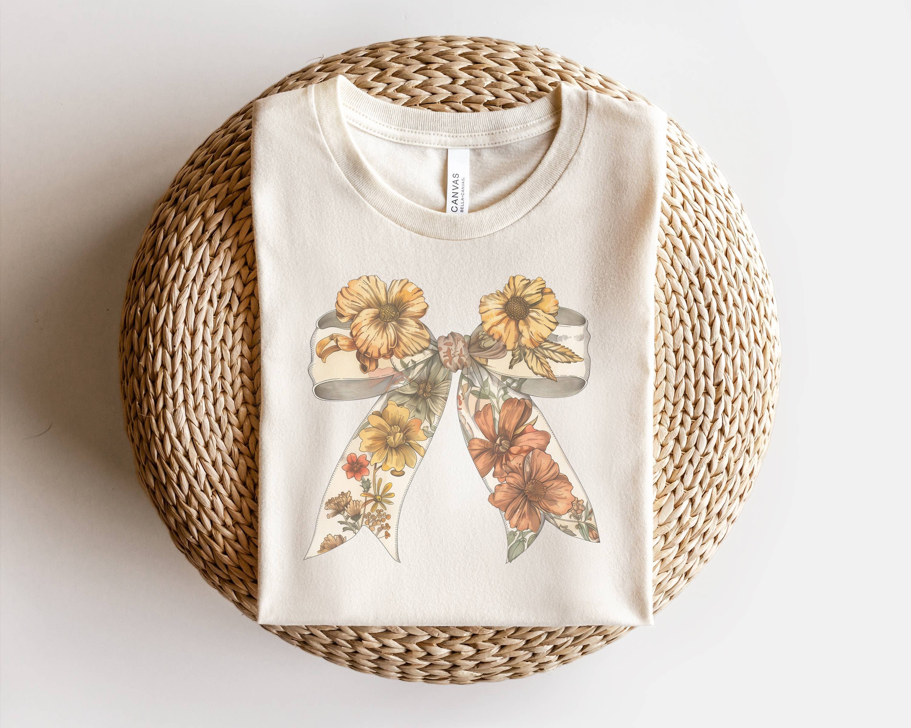 Sunflower Bow Fall Womens Graphic Tees
