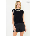 /Size Xl/ Embellished Mock Neck Knit Top