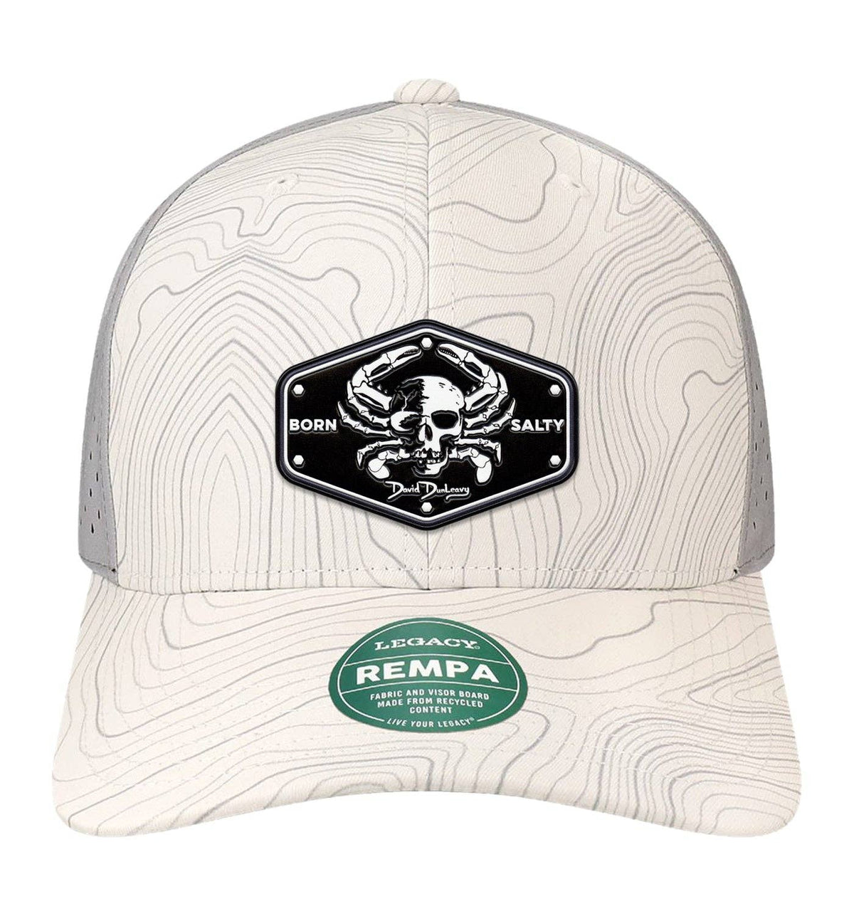 Born Salty Skull Crab Performance White Grey Topo Hat Unisex