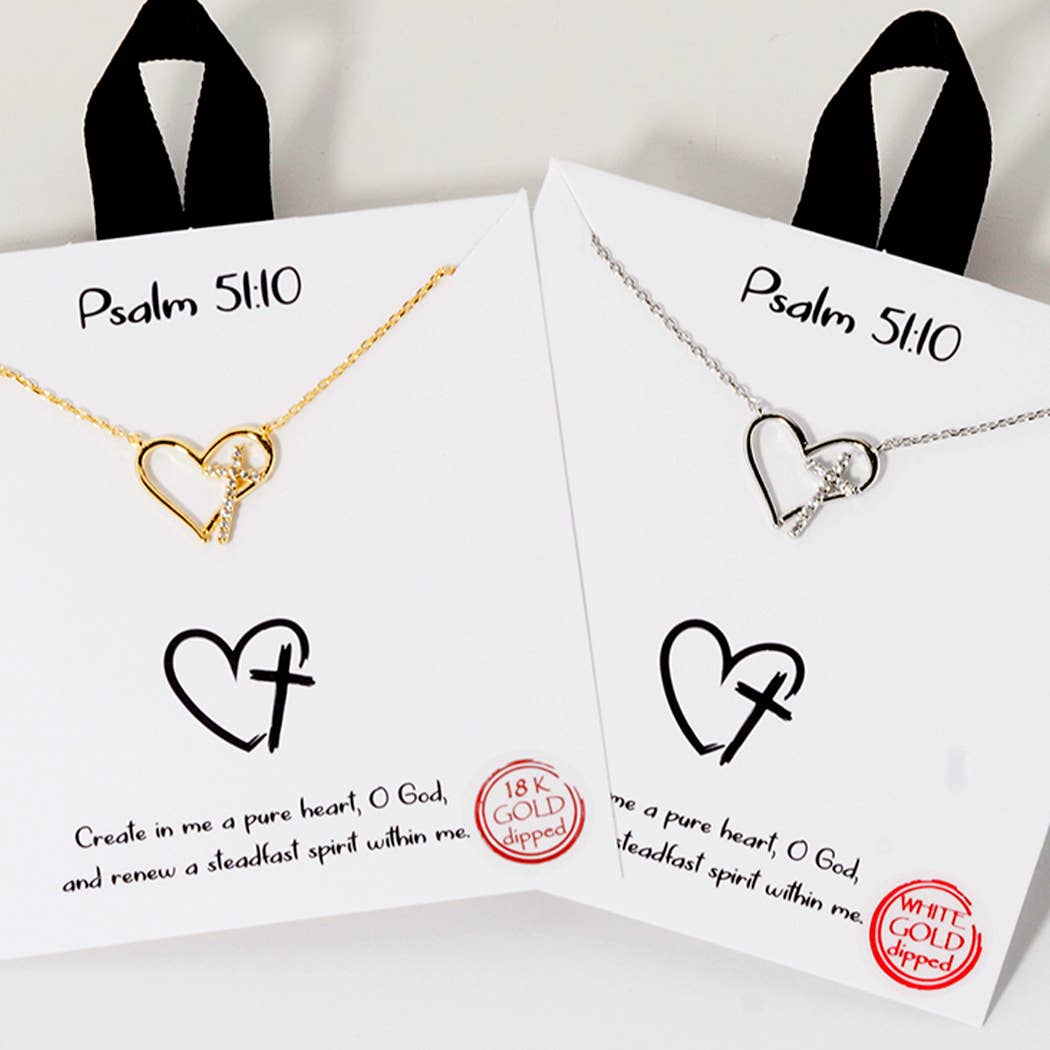 Cross Heart Gold Dipped Necklace