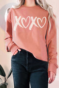 Xoxo Heart Puff  Graphic Terry Sweatshirts