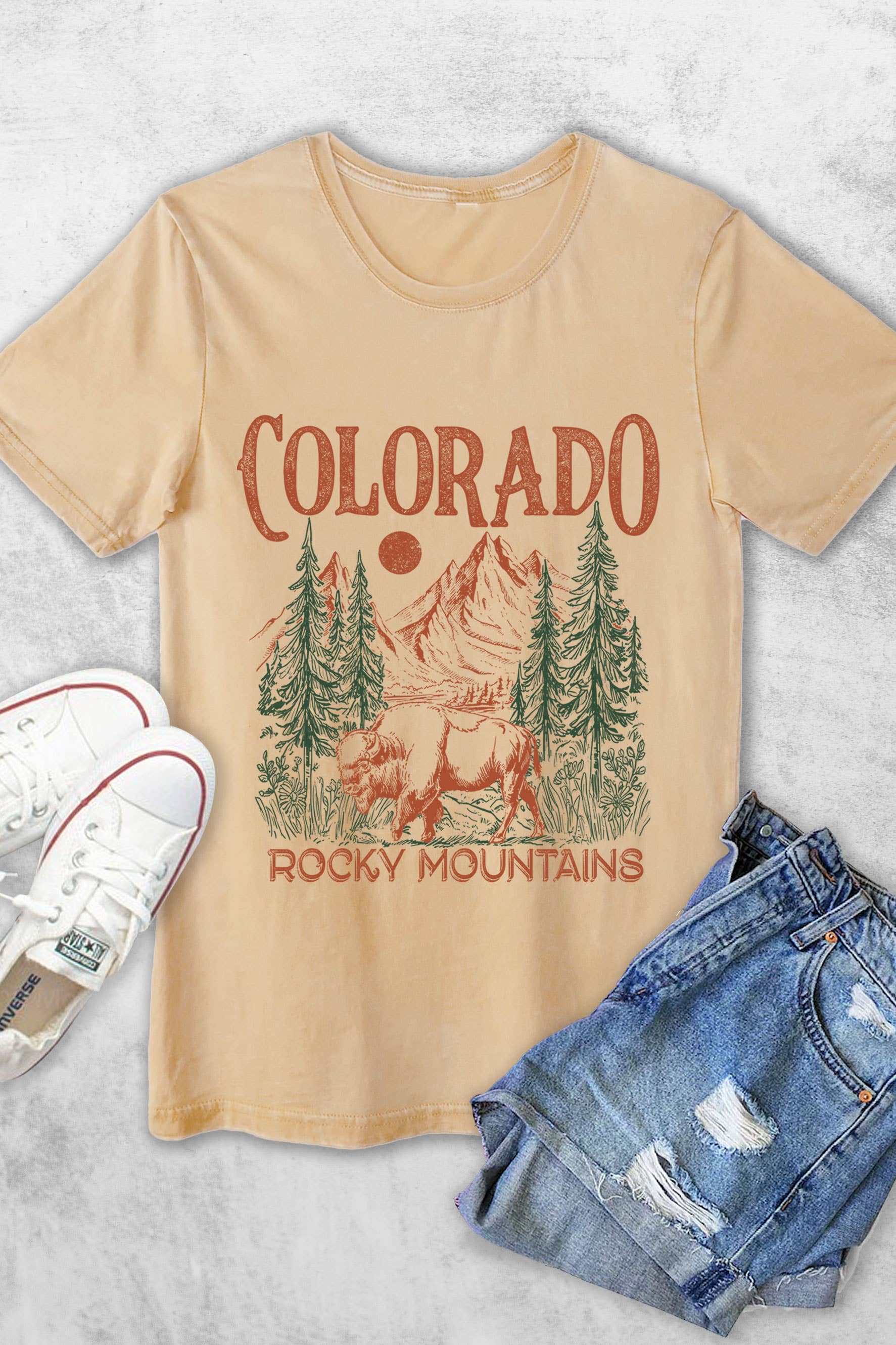 Colorado Rocky Mountains Womens Vintage Graphic Tshirts