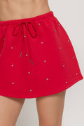 ..1203 Embellished Scuba Mini Skirt SI-29142