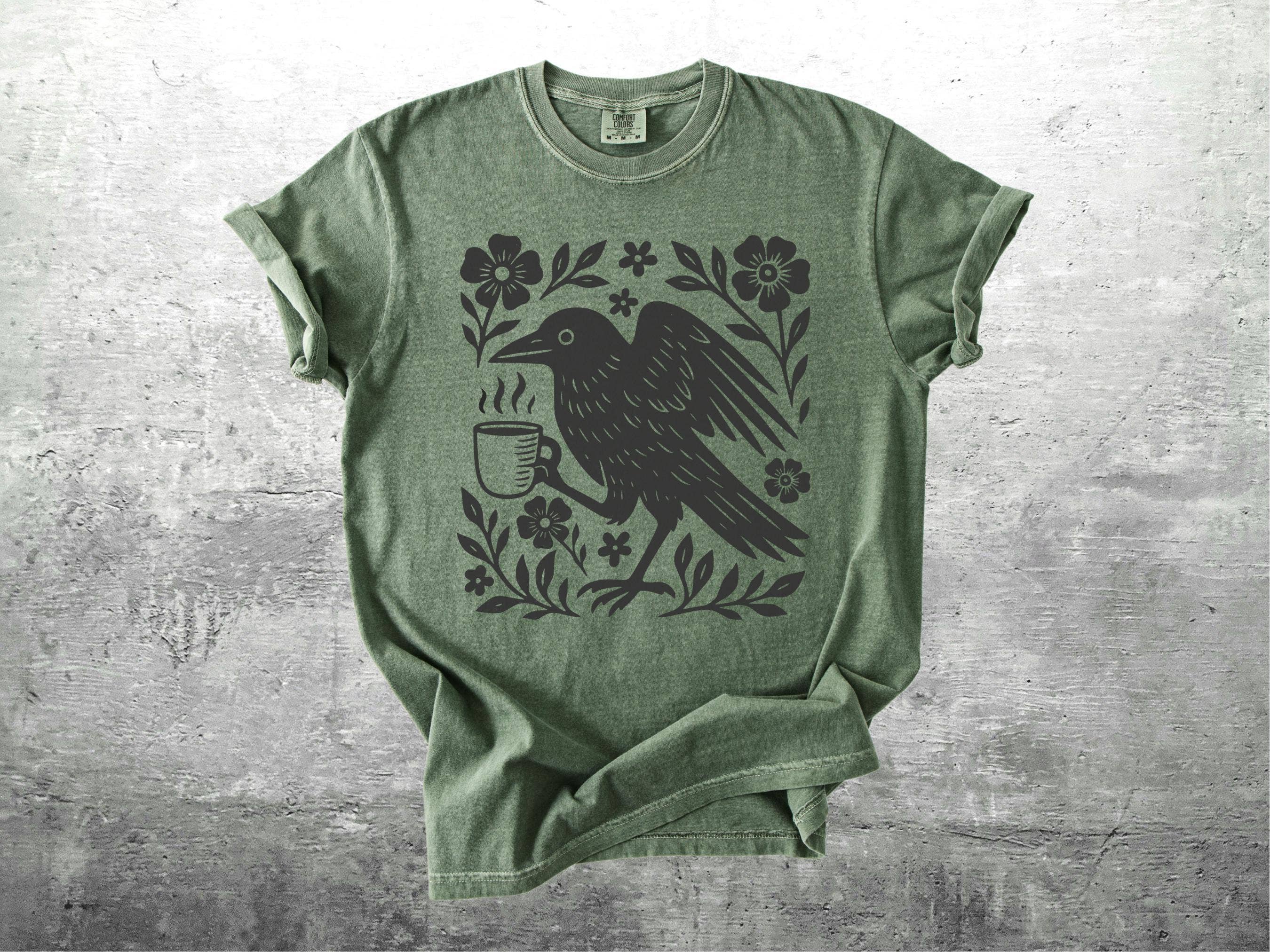 Boho Crow Bird Lover Oversize Comfort Colors T-Shirt