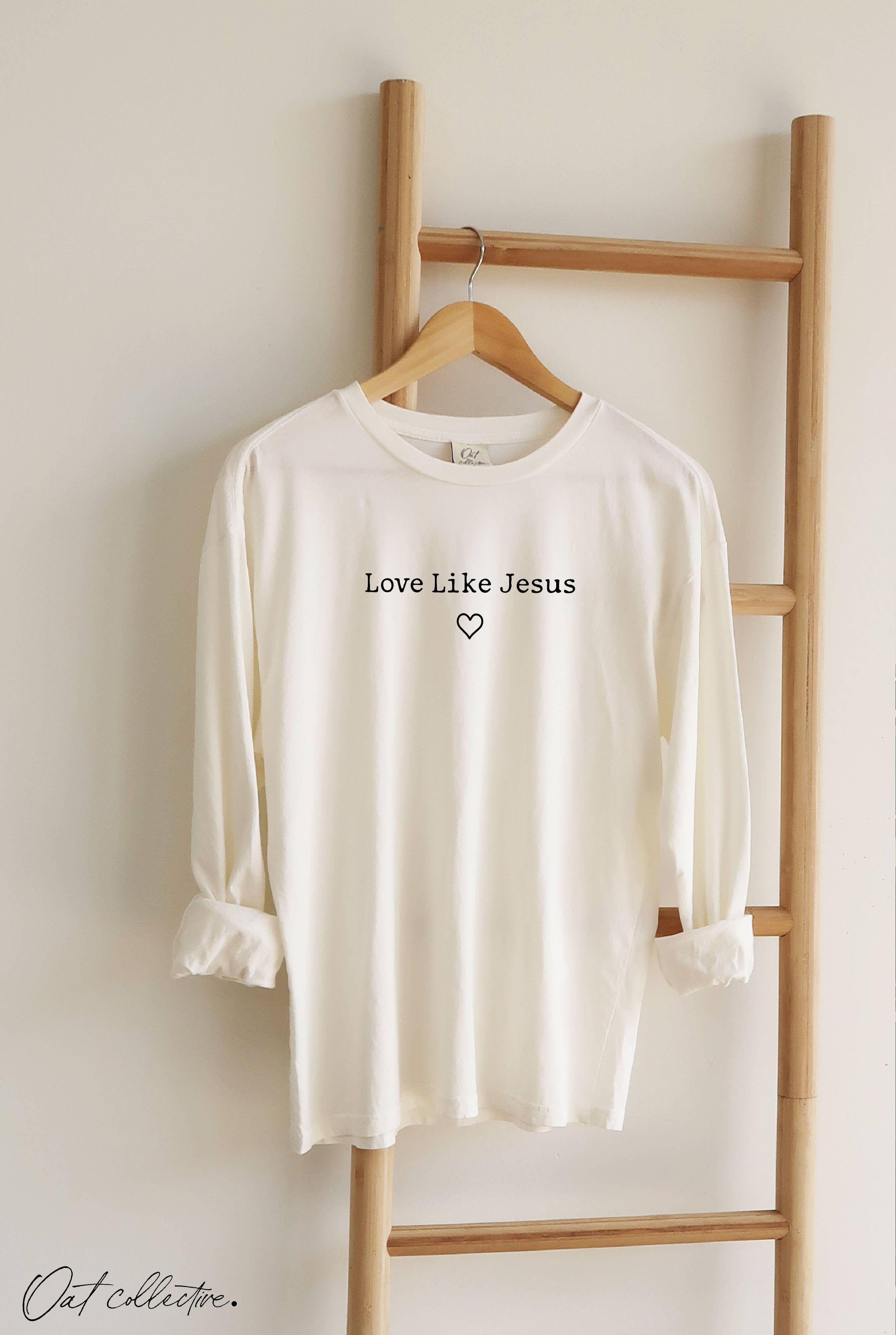 Love Like Jesus Mineral Washed Long Sleeve Graphic