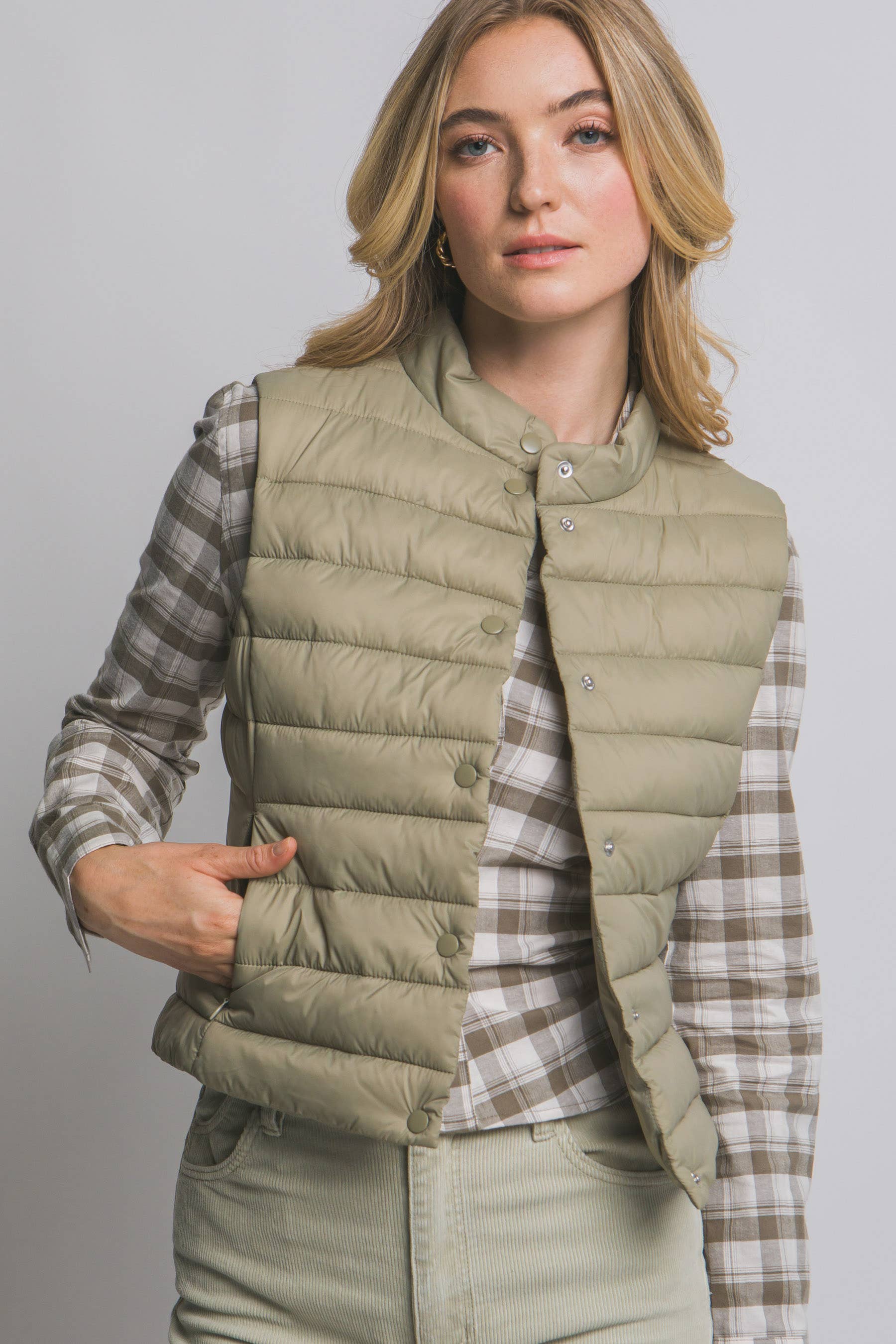 .0805 Packable Sleeveless Quilted Puffer Vest SI-28530