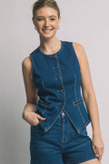....0206  Crew-Neck Denim Vest SI-29472
