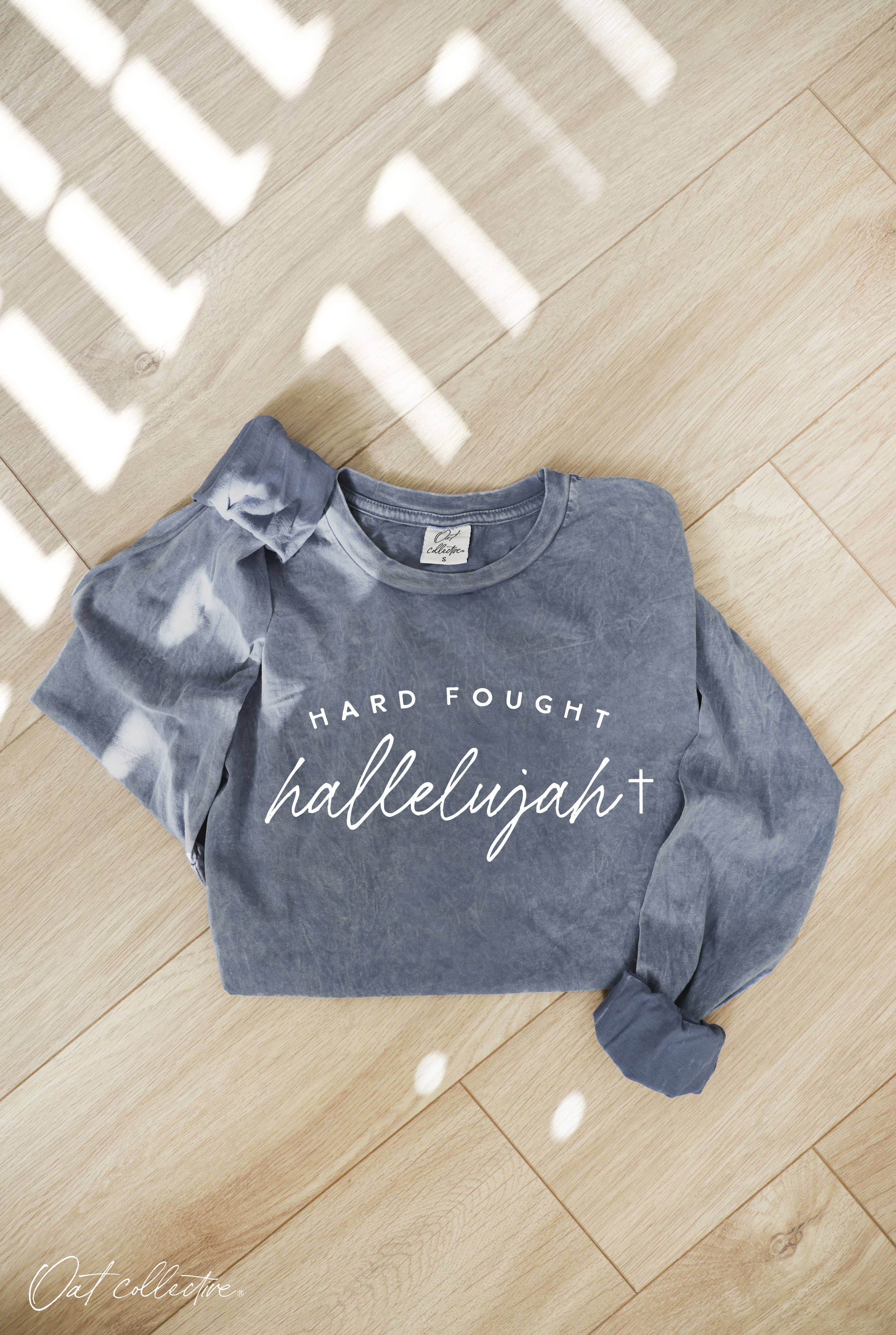 Hard Fought Hallelujah Mineral Washed Long Sleeve Graphic