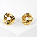 Gold-Dipped Textured Knotted Earrings