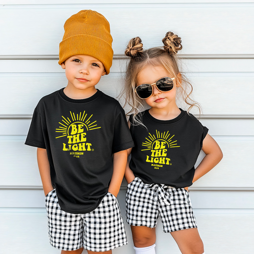 Be the Light Kids Christian Graphic Tee Unisex