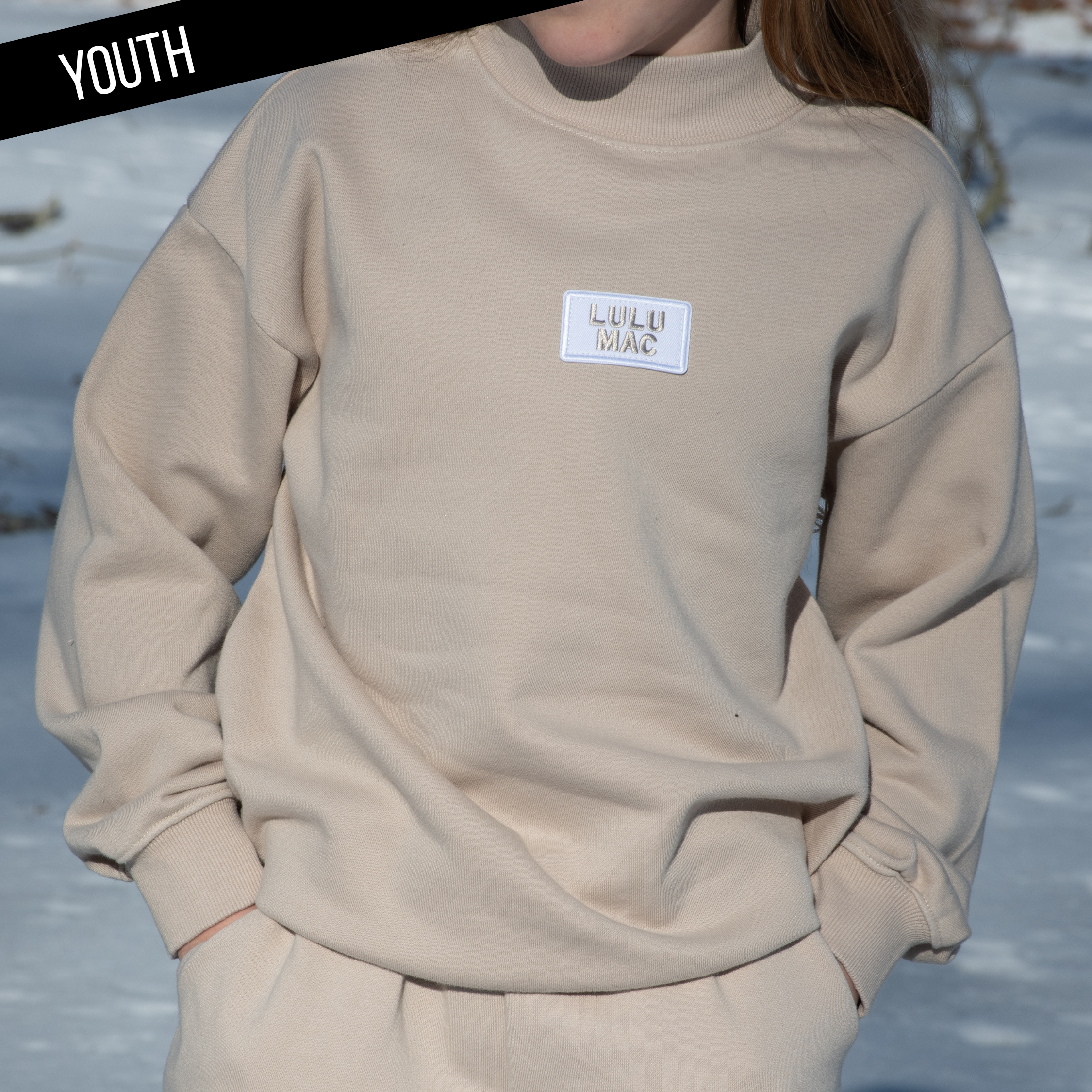 KD-TP-1001 Kid Longsleeve Terry Cloth Top-Sand