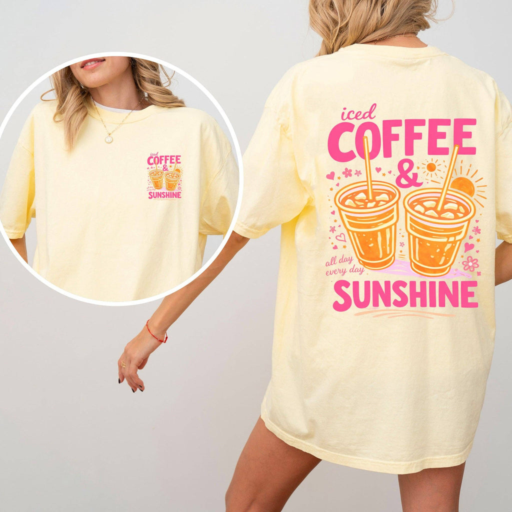 Iced Coffee and Sunshine, Summer, Comfort Colors Unisex