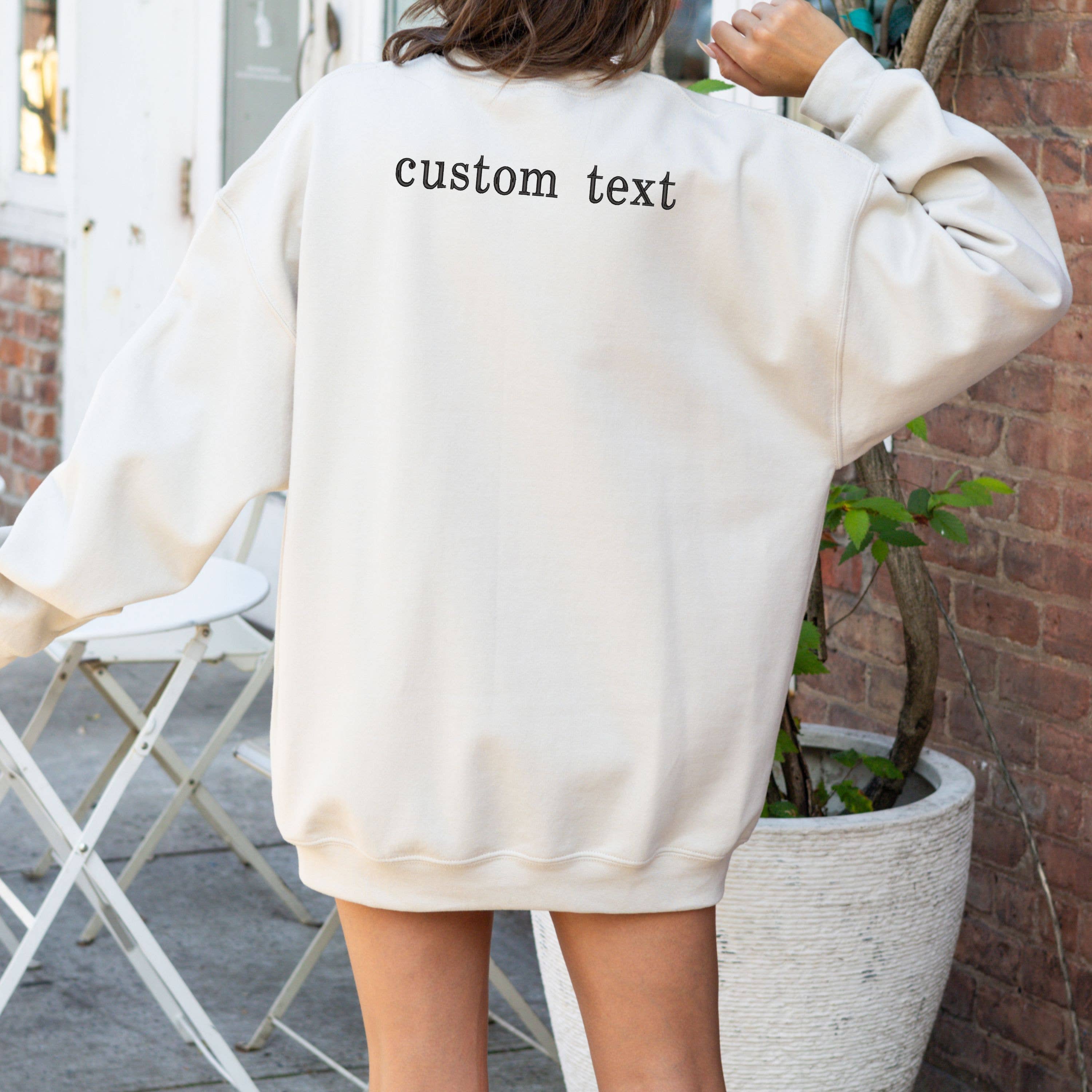 Adding 1 Line of  Embroidered Text On Back of Sweatshirt