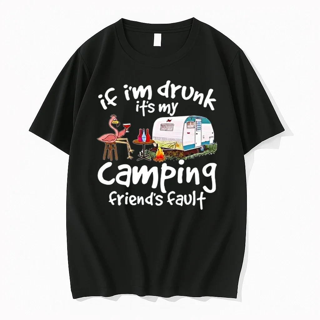 Flamingo If Im Drunk Its My Camping Friends Fault 0 Tshirts Sweater Unisex