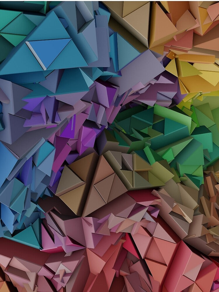 Colorful Abstract 3D Shapes by Kitty Bitty
