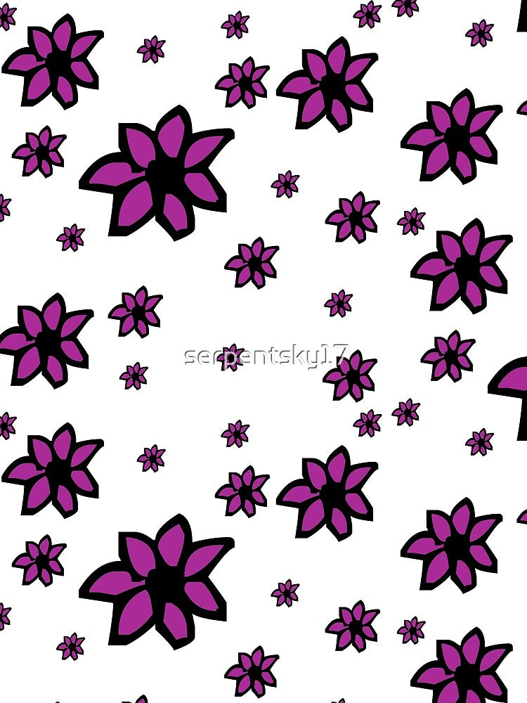 All Over Purple Flower Print by SerpentSkyArts