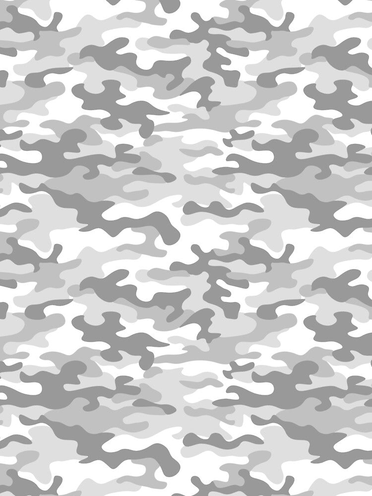 Camo Camouflage White Gray All Over by Feeling Artsy