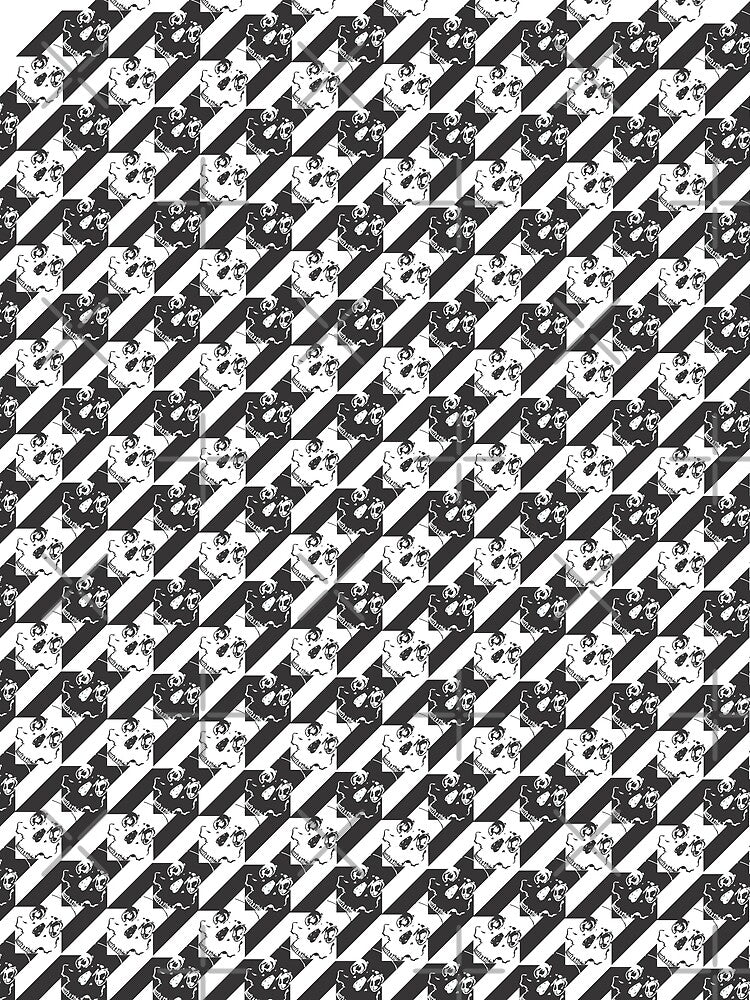 houndstooth skull black and white by B0red