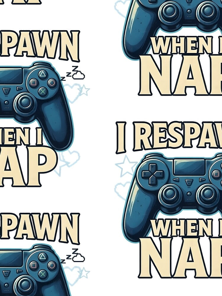 I Respawn When I Nap - All-Over Pattern Edition (White) by PopInkStudio