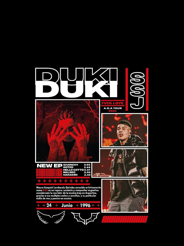 DUKI design for t-shirt prints Duki urban reggaeton PNG design by FREXTIL