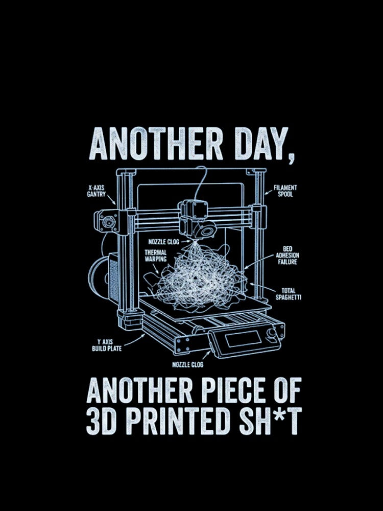 Another Day 3D Printed Spaghetti Fail Sarcastic Blueprint Gift by Basement Labs