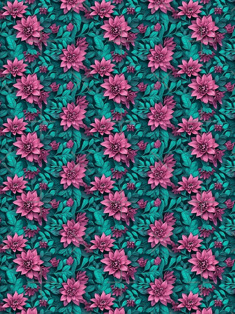 3D effect flower pattern by KateAndersonLTD