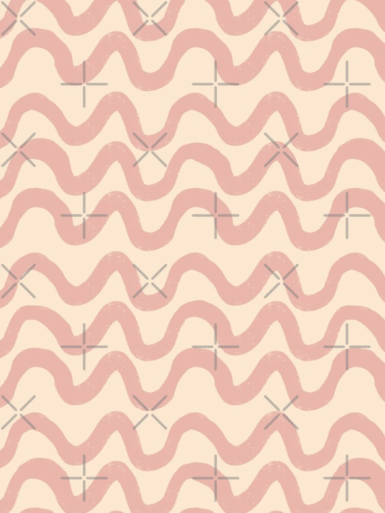 Copy of Boho Mid Mod Wiggly Lines Pink by susycosta Unisex