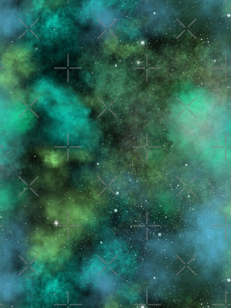 Green Galaxy Allover Print by spookyhobbit