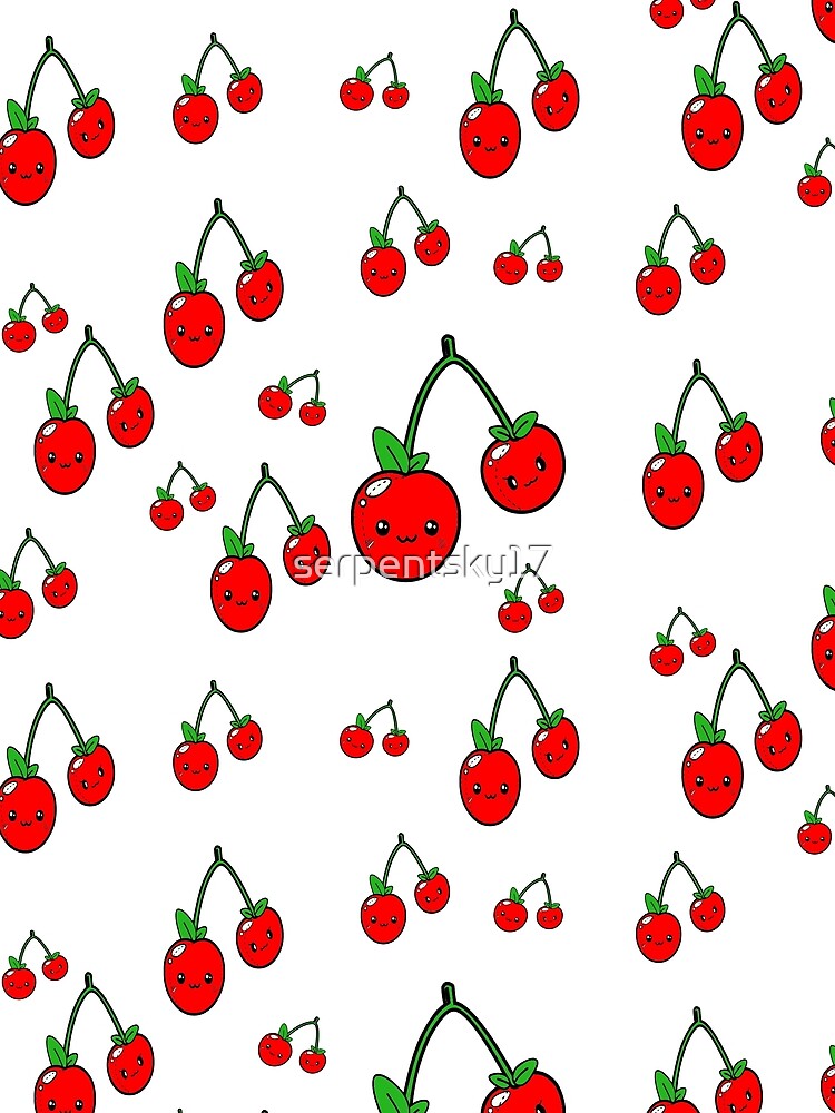 All Over Kawaii Cherry Pattern by SerpentSkyArts