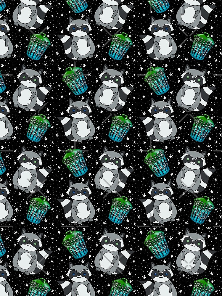Heller trash raccoon repeating print by spottedhound