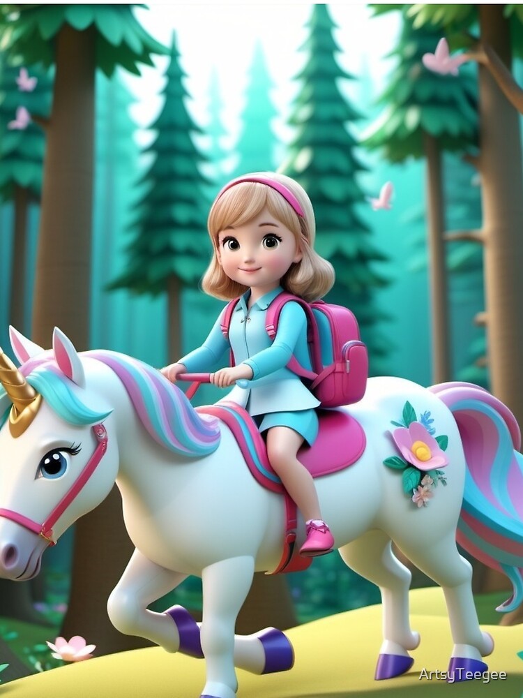 Shanae Riding a Unicorn by ArtsyTeegee