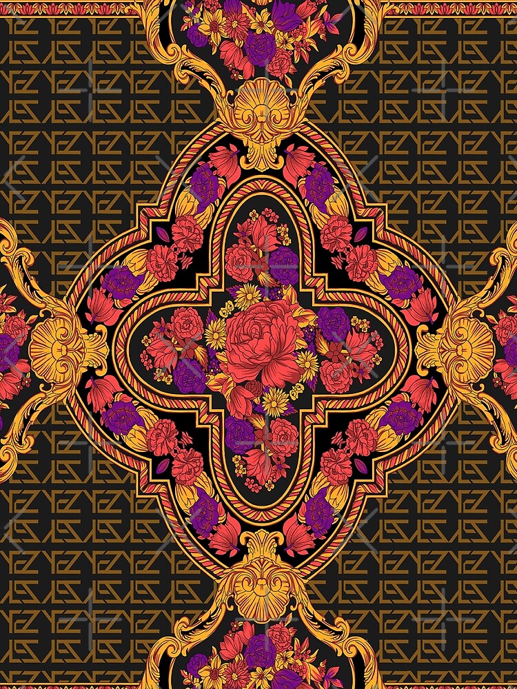 All Over Print Luxury Rose Vintage Fluorescent Ornament by yez