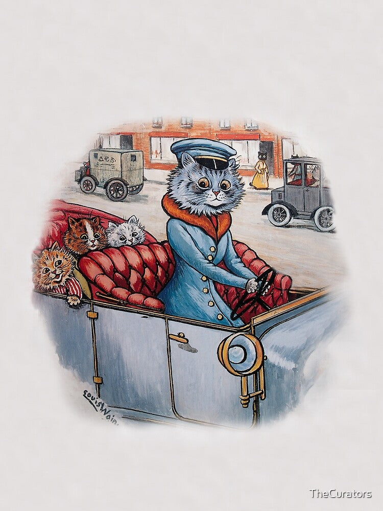 Cat Chauffeur with Kittens in Tow by Louis Wain by TheCurators