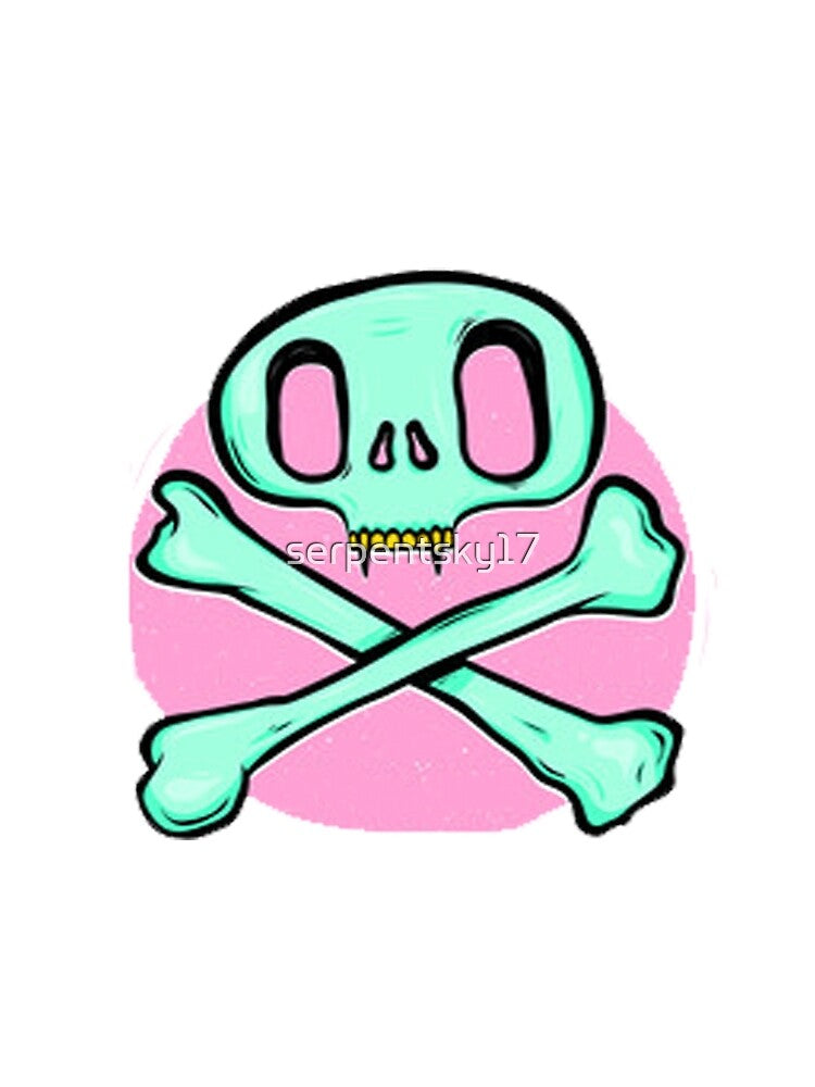 Skull and Crossbones - Pistachio and Pink by SerpentSkyArts