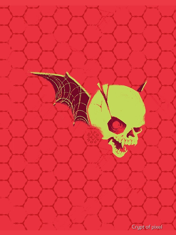 Cool bat wing vampire skull green and red by ▪ ■ Crypt of pixel ■ ▪ Unisex