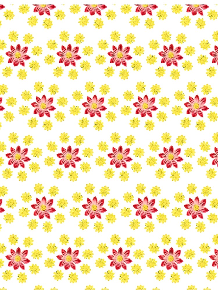 Red and Yellow Flowers Pattern by allovervintage