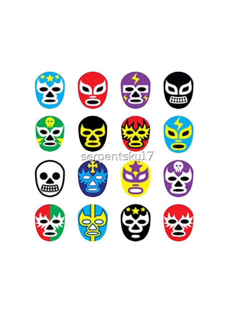All-Over Lucha  Masks - Pro Wrestling by SerpentSkyArts